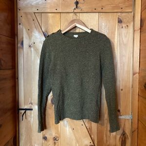 J Crew olive green wool blend sweater - medium